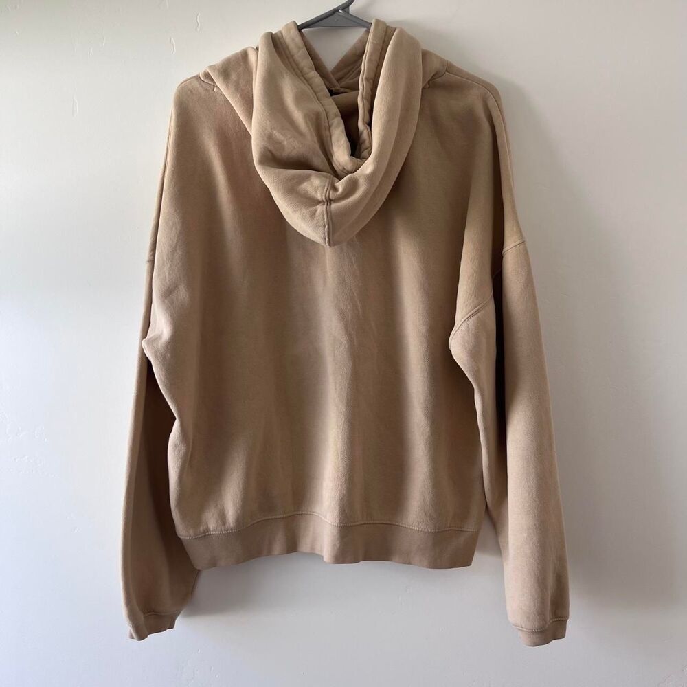 Volcom Tan Hoodie Oversized Sweatshirt Embroidered Stone Logo Size Medium - Picture 2 of 8